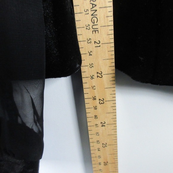 VTG Another Thyme Blouse Women XL Black Velvet Top Whimsigoth Goth Wednesday 298 - Picture 9 of 10